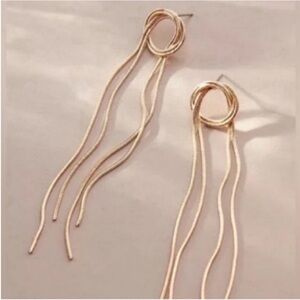 New! Anthropologie Jewelry Sunday Gold Loop Drop Earrings (1054) NWOT